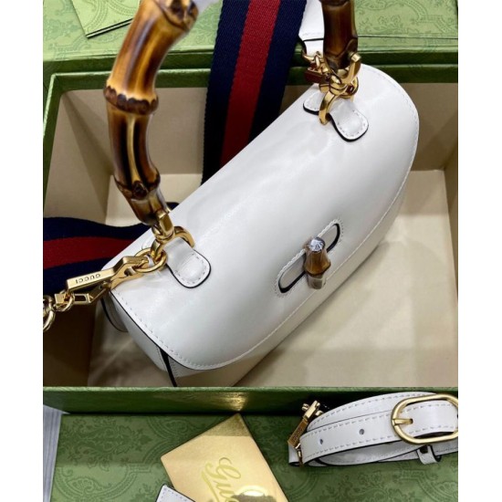 Replica Borsa Small Top Handle Con Bamboo 675797 Cream