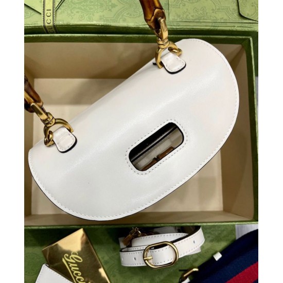 Replica Borsa Small Top Handle Con Bamboo 675797 Cream