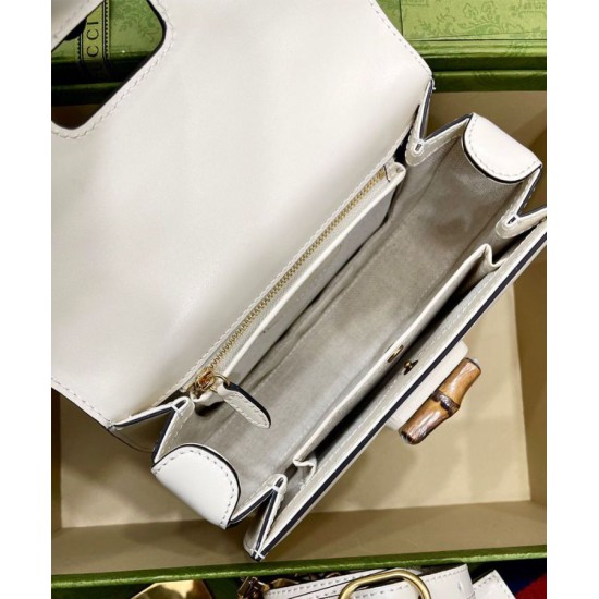 Replica Borsa Small Top Handle Con Bamboo 675797 Cream
