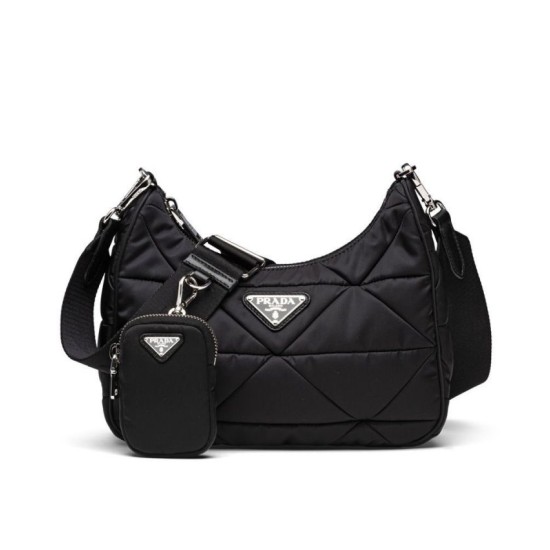 Replica Prada Borsa a spalla imbottita in nylon 1BC151