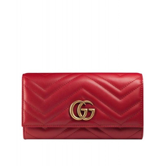 Replica Portafoglio GG Marmont continental 443436 Rosso