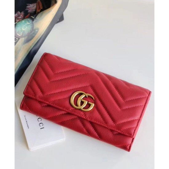 Replica Portafoglio GG Marmont continental 443436 Rosso
