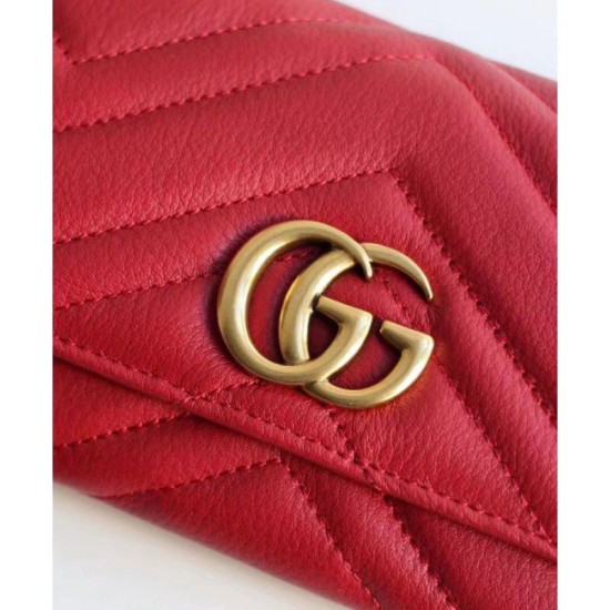 Replica Portafoglio GG Marmont continental 443436 Rosso