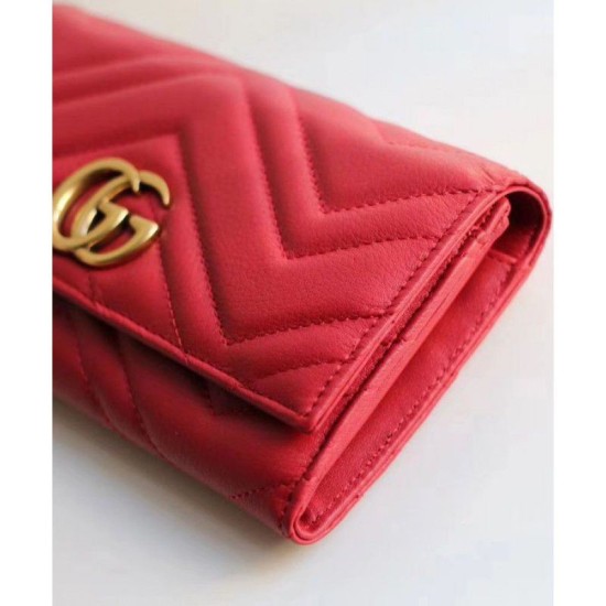 Replica Portafoglio GG Marmont continental 443436 Rosso