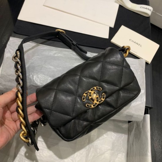 Replica Marsupio 19 in tweed di lana AS1163 Nero