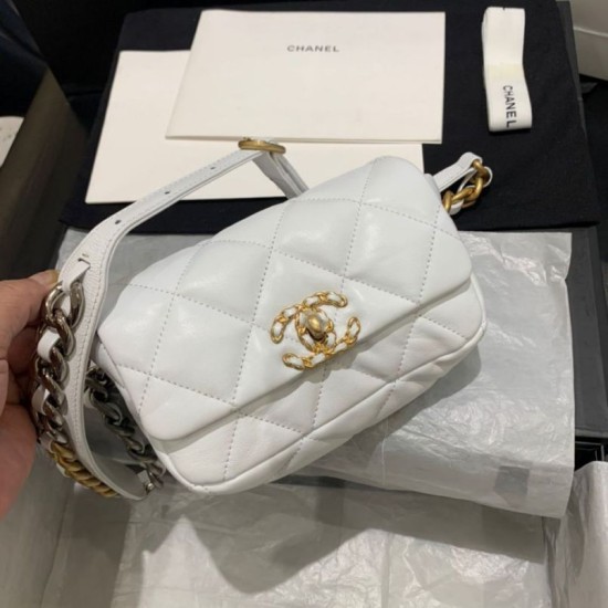 Replica Marsupio in tweed di lana 19 AS1163 Bianco