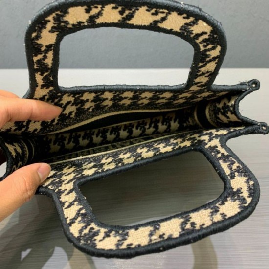 Replica Borsa tote Christian Dior Mini Book nera / gialla