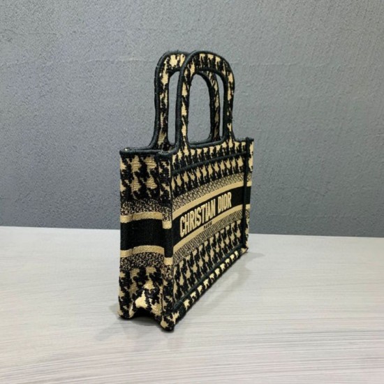 Replica Borsa tote Christian Dior Mini Book nera / gialla
