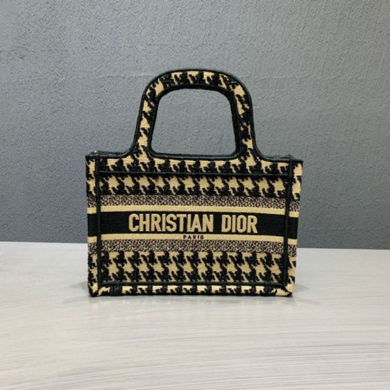 Replica Borsa tote Christian Dior Mini Book nera / gialla