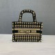 Replica Borsa tote Christian Dior Mini Book nera / gialla