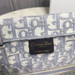 Replica Tote libro Christian Dior con ricamo obliquo Dior grigio