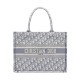 Replica Borsa tote Christian Dior con ricamo obliquo Dior grigia