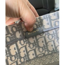 Replica Borsa tote Christian Dior con ricamo obliquo Dior grigia