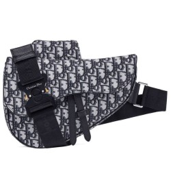 Replica Borsa da Saddle obliqua Christian Dior blu scuro