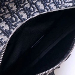 Replica Borsa da Saddle obliqua Christian Dior blu scuro