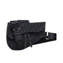 Replica Borsa da Saddle obliqua Christian Dior nera