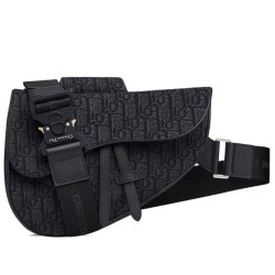 Replica Borsa da Saddle obliqua Christian Dior nera