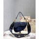 Replica Borsa di tela ricamata mimetica con sella Christian Dior