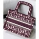 Replica Borsa tote Christian Dior Mini Book Borsa di tela ricamata obliqua originale Dior rossa