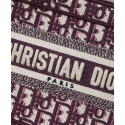Replica Borsa tote Christian Dior Mini Book Borsa di tela ricamata obliqua originale Dior rossa