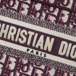 Replica Borsa tote Christian Dior Mini Book Borsa di tela ricamata obliqua originale Dior rossa