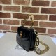 Replica Borsa Gucci Bamboo 1947 mini con manico superiore 686864 Nera