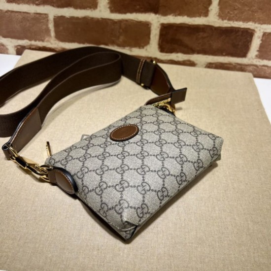 Replica Borsa Messenger Gucci con Interlocking G 723306 Marrone