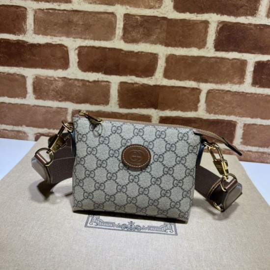 Replica Borsa Messenger Gucci con Interlocking G 723306 Marrone
