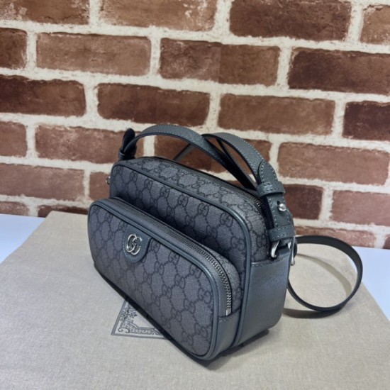 Replica Borsa a tracolla piccola Ophidia Gucci 723312 grigia