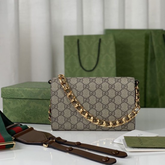 Replica Mini borsa Gucci Horsebit 1955 724713 Marrone