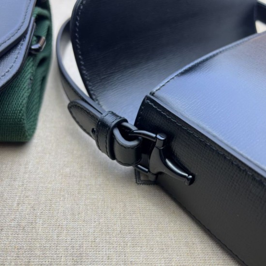 Replica Borsa a tracolla piccola Gucci Horsebit 1955 ‎726226 Nera