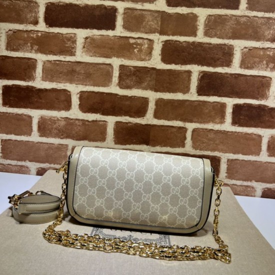 Replica Borsa a tracolla Gucci Horsebit 1955 735178 beige