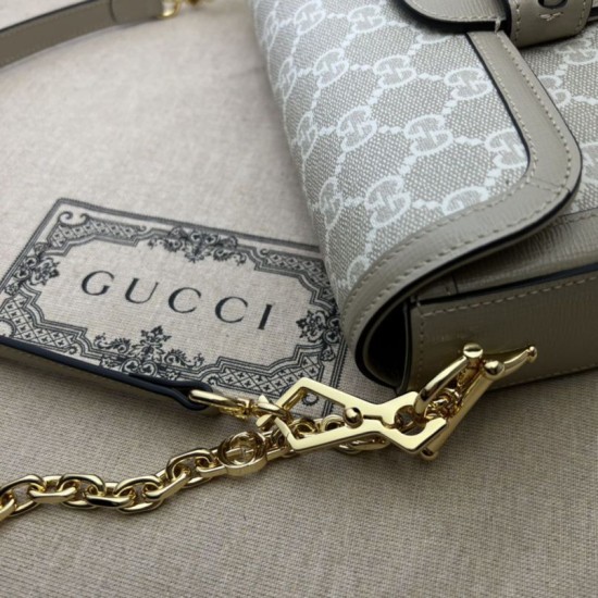 Replica Borsa a tracolla Gucci Horsebit 1955 735178 beige