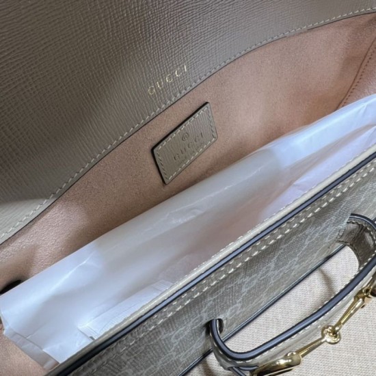 Replica Borsa a tracolla Gucci Horsebit 1955 735178 beige