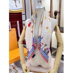 Replica Louis Vuitton Silk Vivienne Xmas Square 90 M77905 Beige