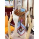 Replica Louis Vuitton Silk Vivienne Xmas Square 90 M77905 Marrone