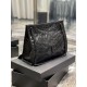 Replica YSL Saint Laurent NIKI Borsa shopping media in pelle stropicciata vintage Nera