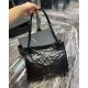 Replica YSL Saint Laurent NIKI Borsa shopping media in pelle stropicciata vintage Nera