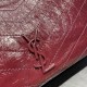 Replica Borsa shopping YSL Saint Laurent NIKI media in pelle vintage stropicciata Claret