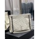 Replica YSL Saint Laurent NIKI Borsa shopping media in pelle stropicciata vintage Bianco