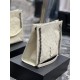 Replica YSL Saint Laurent NIKI Borsa shopping media in pelle stropicciata vintage Bianco