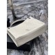 Replica YSL Saint Laurent NIKI Borsa shopping media in pelle stropicciata vintage Bianco
