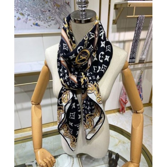 Replica Sciarpa lunga per sempre Monogram da donna Louis Vuitton nera