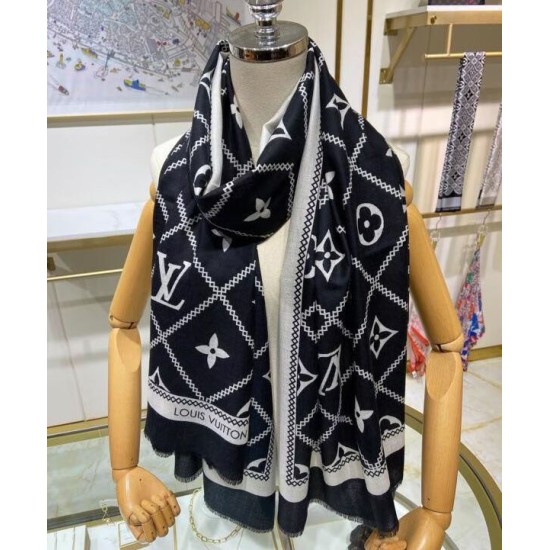 Replica Sciarpa Crosillon da donna Louis Vuitton nera