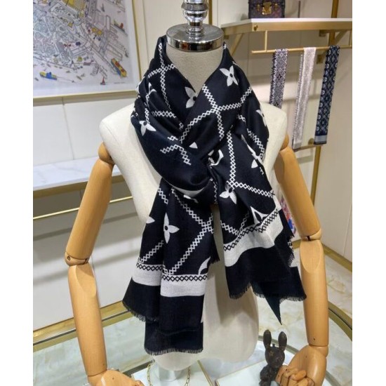 Replica Sciarpa Crosillon da donna Louis Vuitton nera