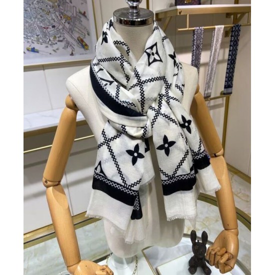 Replica Sciarpa Crosillon Donna Louis Vuitton Bianca