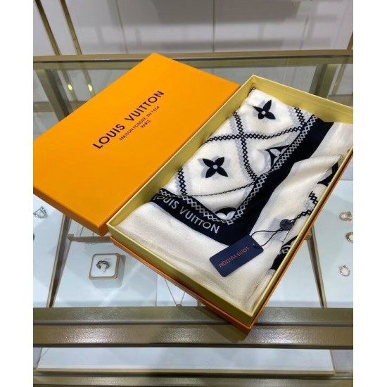 Replica Sciarpa Crosillon Donna Louis Vuitton Bianca