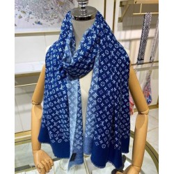 Replica Sciarpa lunga sfumata in denim da donna di Louis Vuitton blu