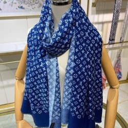 Replica Sciarpa lunga sfumata in denim da donna di Louis Vuitton blu