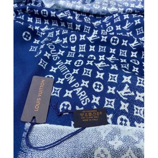 Replica Sciarpa lunga sfumata in denim da donna di Louis Vuitton blu Replica Sciarpa lunga sfumata in denim da donna di Louis Vuitton blu